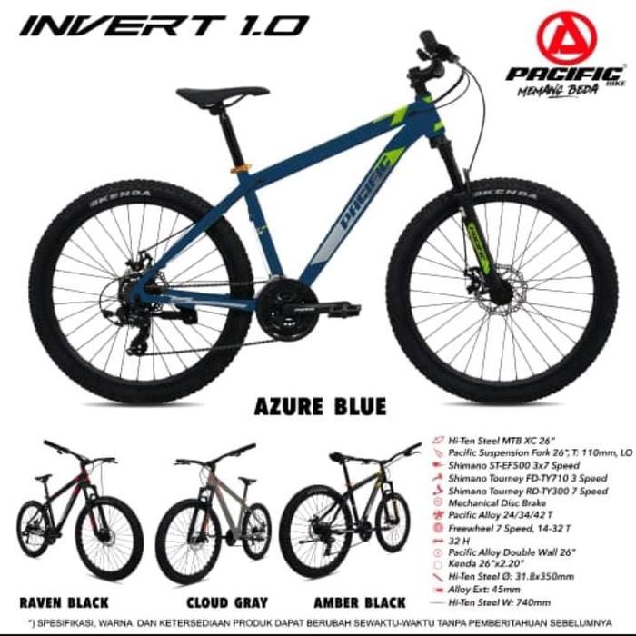 MTB 26 PACIFIC INVERT 1.0 / 2.0 / VIGILON 2.0 21 SPEED SEPEDA GUNUNG ALLOY ASLI BARU NEW 26" - inver