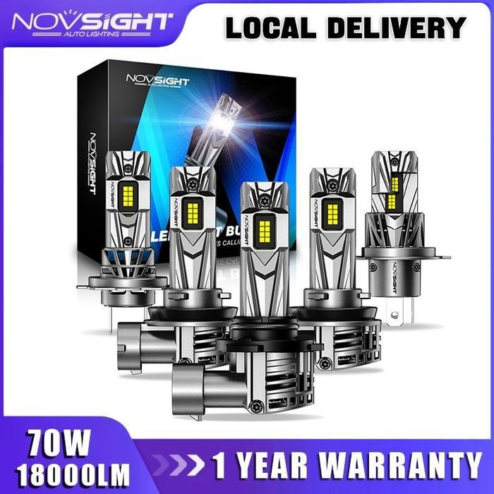 Novsight 2PCS N79 Lampu mobil 70W 18000LM bohlam lampu depan LED untuk mobil warna putih 6500k lampu