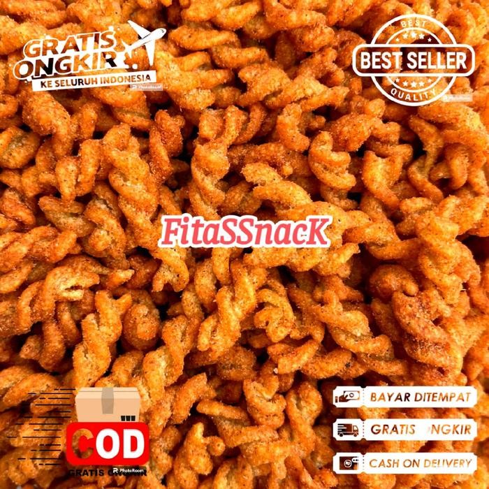 

MAKRONI SPIRAL ULIR PEDAS GURIH 1 KG/MAKRONI ULIR CIKRUH PEDAS BUMBU KERING 1000 GRAM