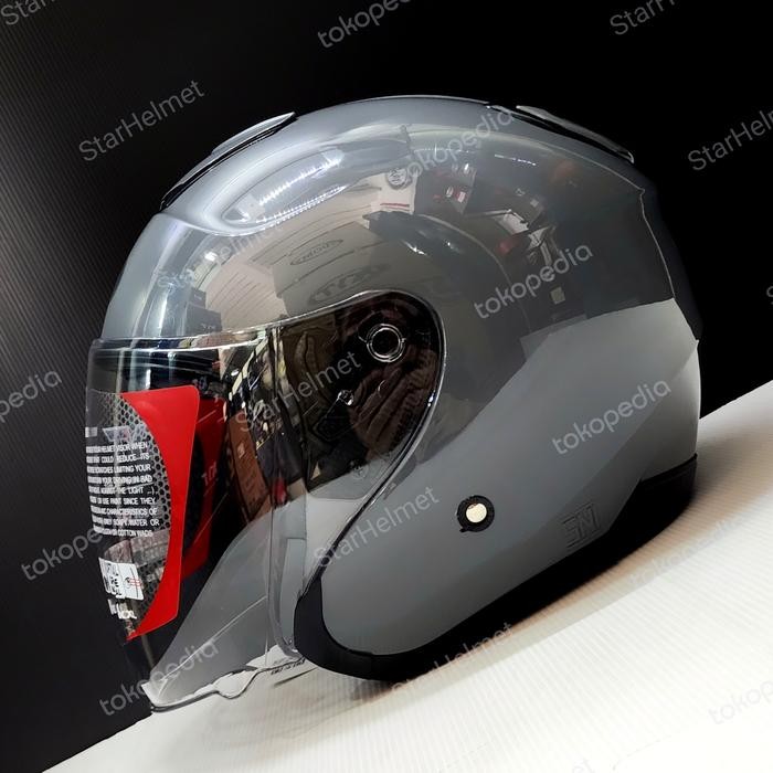 Helm Kyt Kyoto R Solid Gorilla Grey Gloss Abu-Abu New