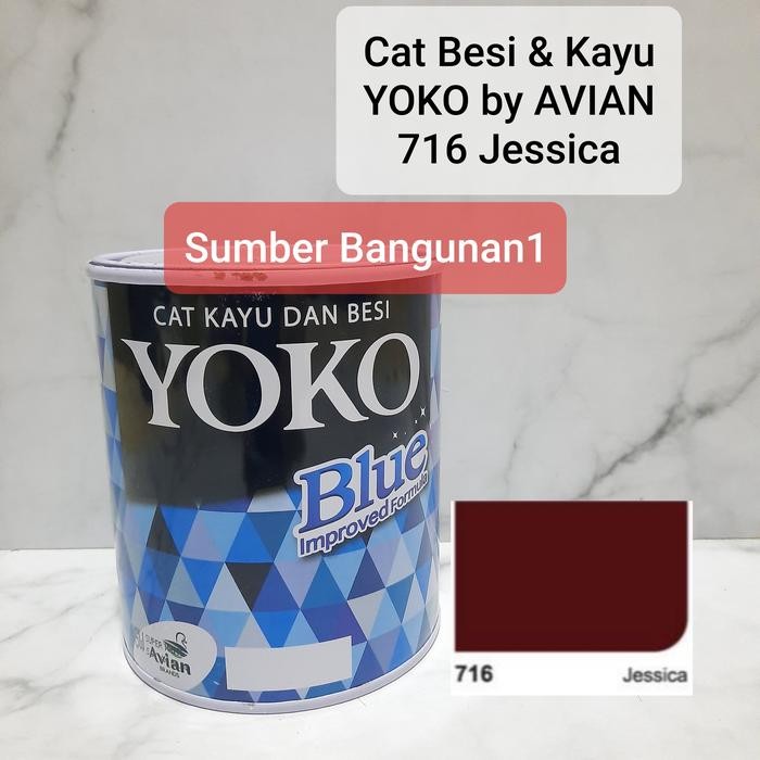 Yoko 716 Jessica Avian Cat Minyak Kayu Besi Maroon Coklat Merah Marun