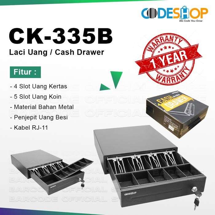 

CODESHOP CK335B LACI UANG CASH DRAWER KASIR 33 X 35 CM 4K5C RJ-11
