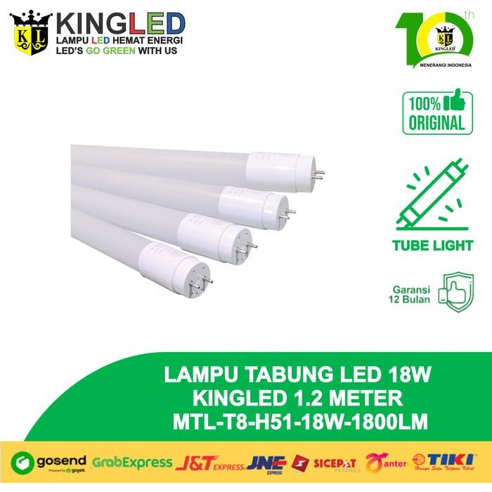 KINGLED Lampu TL T8 H51 18W / LED Tube TL T8 H51 18 Watt