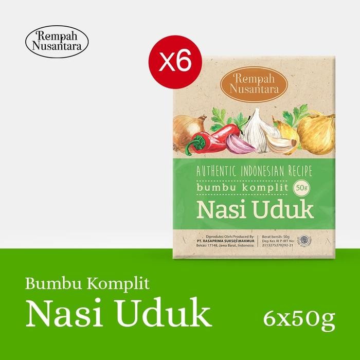 

SIAPKIRIM BUMBU NASI UDUK REMPAH NUSANTARA 50 GR 1 PACK ( 6 PCS ) READY STOCK