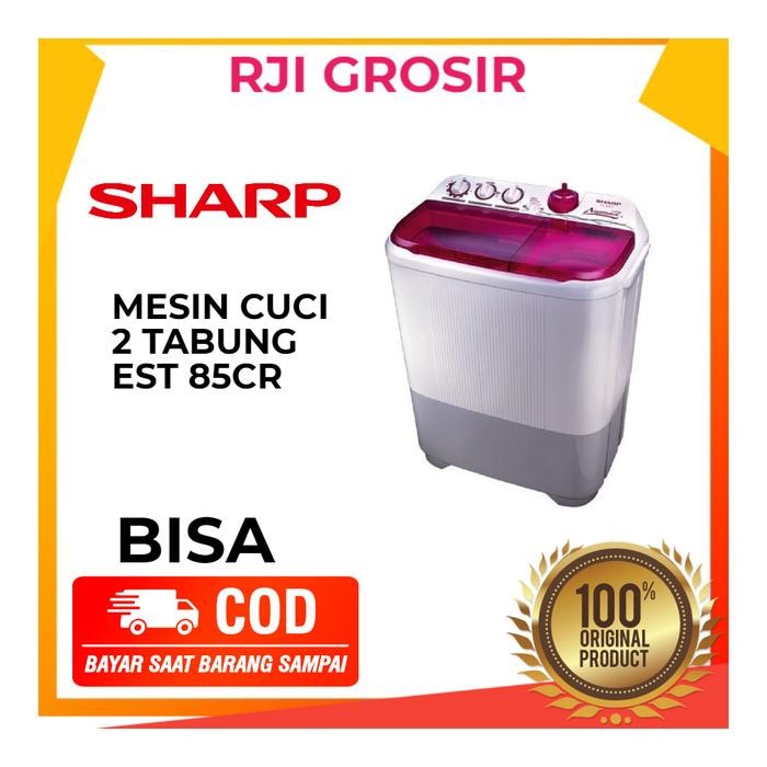 MESIN CUCI SHARP EST 85 CR MESIN CUCI 2 TABUNG AQUAMAGIC 8KG EST 85CR