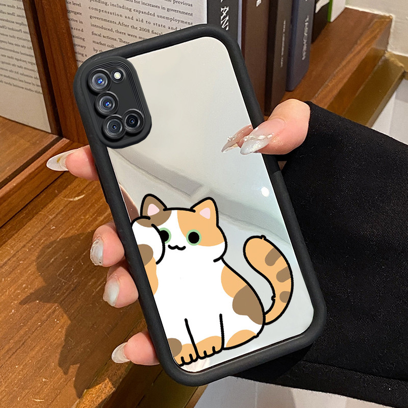 Casing Hp OPPO A52 OPPO A72 OPPO A92 Case Softcase Casing HP kucing Silikon Mirror Kesing Ponsel Can