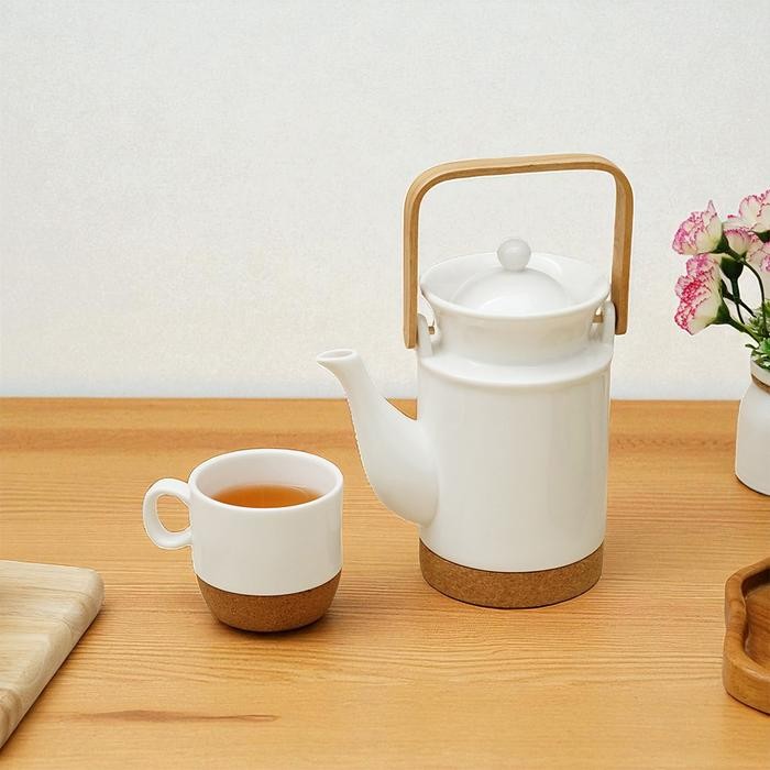 Appetite Set 5 Pcs Geneva Teko Dengan Cangkir - Putih