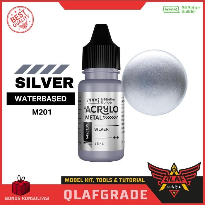 

ACRYLO SILVER M201 METAL EFFECT CAT ACRYLIC Hand brush Airbrush gundam