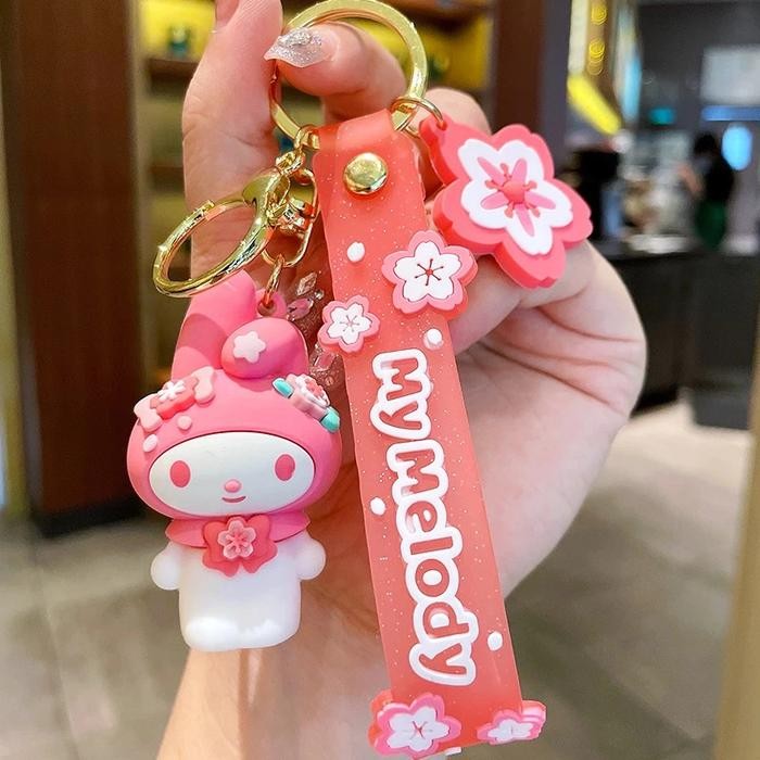 

Gantungan Kunci Sanrio Musim Bunga Sakura Anjing Gui Giok Ornamen Cinamonroll Melody Kuromi