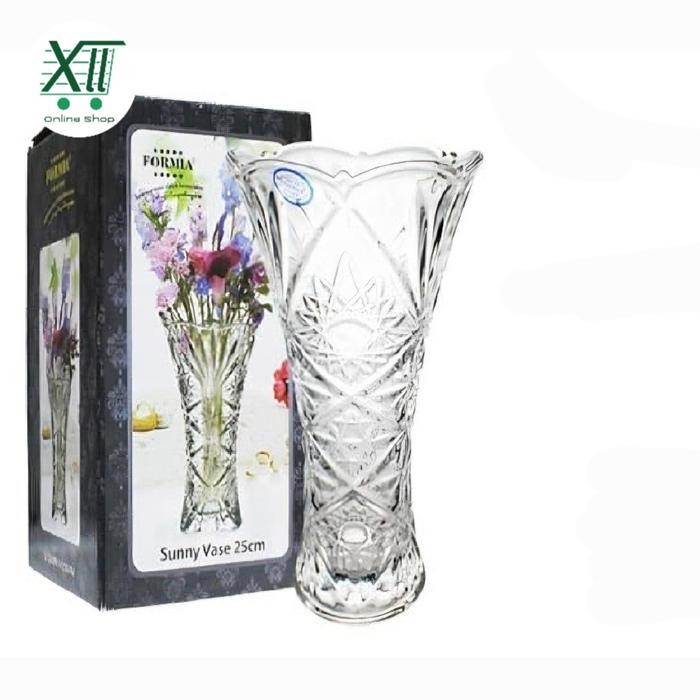 Formia Sunny Crystal Vase 25 Cm Vas Kristal Pot Bunga Transparant