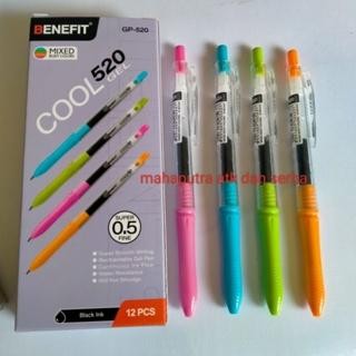 

OJ 1 Lusin isi 12 pulpen Benefit 0.5 sejenis KOKORO Murah Grosir Hitam Tinta