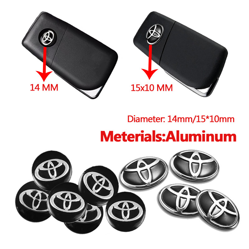 IMPORT 5/10Pcs Car Remote Key Logo Metal Emblem Stickers For Toyota 86 Mirai Supra Prado Alphard