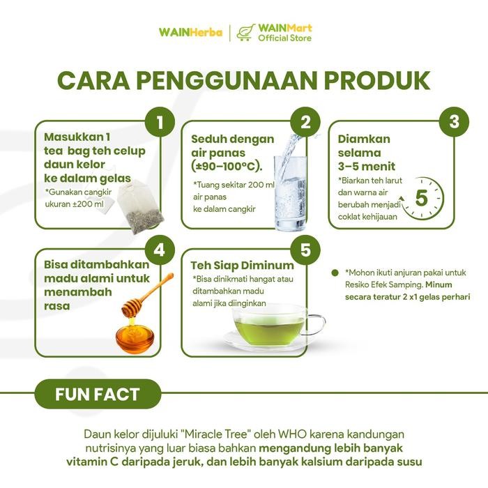 

Pilihan- Wainherba Teh Celup Herbal Daun Kelor - Teh Herbal Moringa - 20 Tea Bag