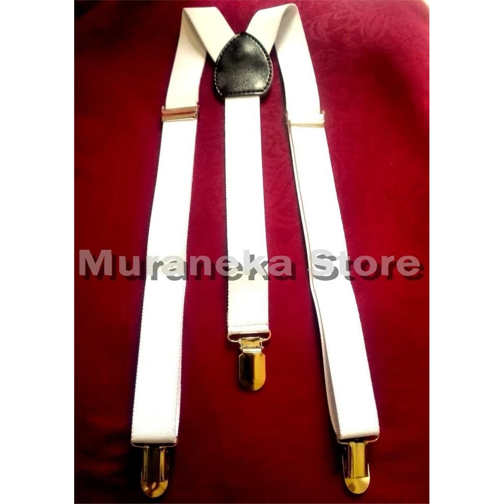 SIAPKIRIM Bretel Suspender Putih Baju Dewasa Polos Tali Kodok Jojon Jeans Denim READY STOCK