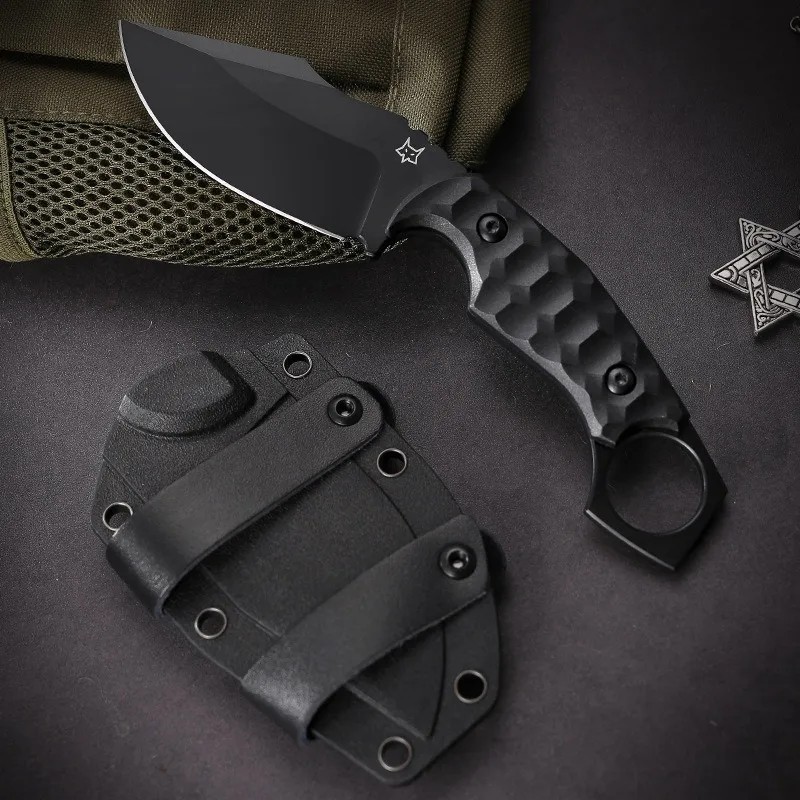 New Tactical Fixed Blade Knfie Sheath NioLox Steel Knife Fiberglass Handle Outdoor Survival Knife