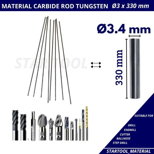 Cuci Gudang Carbide Rod 3 X 330 Material Carbide Rod Tungsten