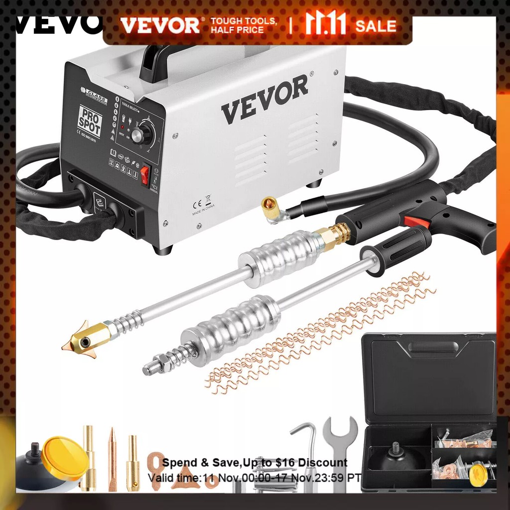 VEVOR Dent Puller Spot Welder 3500A 1.8KW 2 Welding Guns Bonnet Roof Panel 3500A Dent Puller Spot We