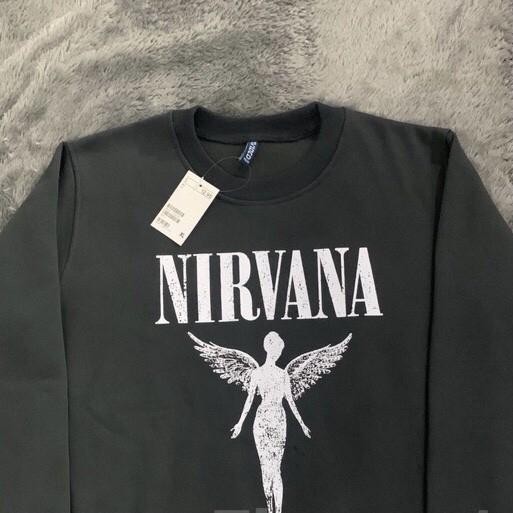 HNM FULL TAG NEW NIRVANA RICK MORTY UTERO GREY CREWNECK SWEATER SWEATSHIRT terlaris