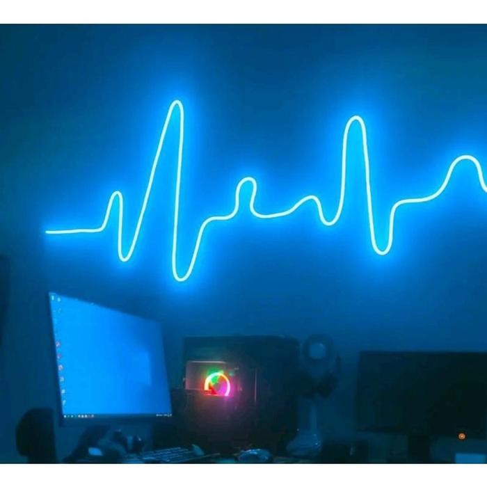 BERKUALITAS Promo Lampu Hias Motif Detak Jantung Lampu Hias Kamar Aesthetic Neon