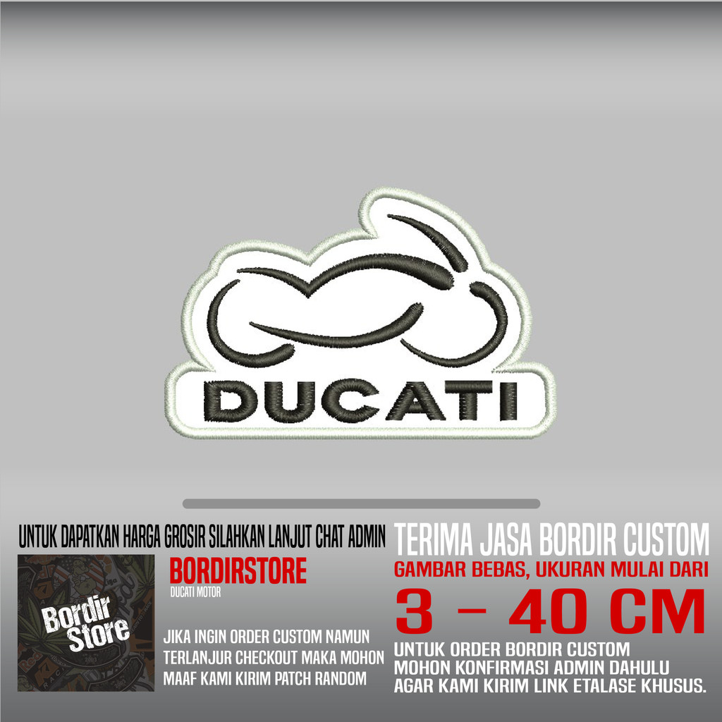 DUCATI MOTO BS-33 PATCH BORDIR LOGO/EMBLEM