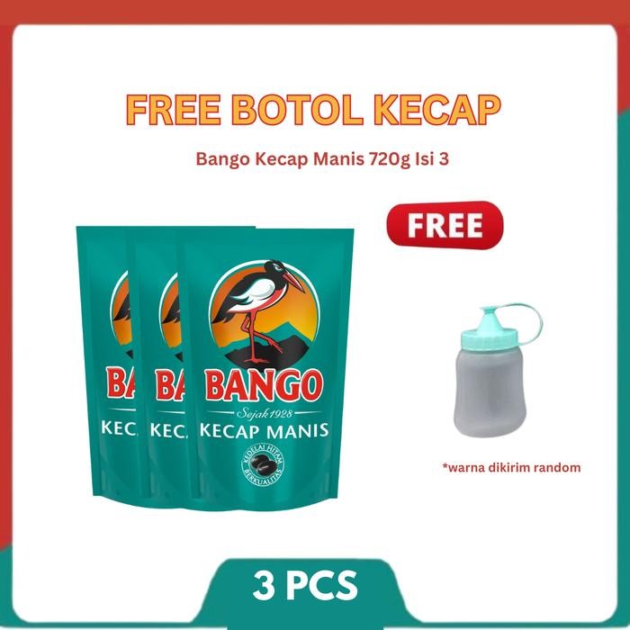 [FREE BOTOL KECAP] Bango Kecap Manis 700G Isi 3