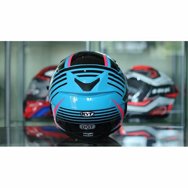 Kyt Helm Falcon Fr Radiant Sky Blue fuxia Flat Visor