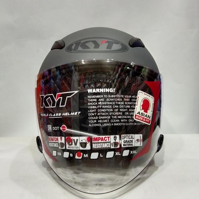 HELM KYT GALAXY FLAT R SOLID MATT GORILA GREY HLEM HALF FACE