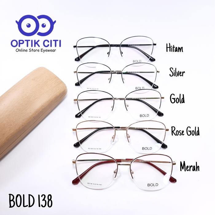 Promo Frame Kacamata Wanita Bold 138 Original Stainless Steel