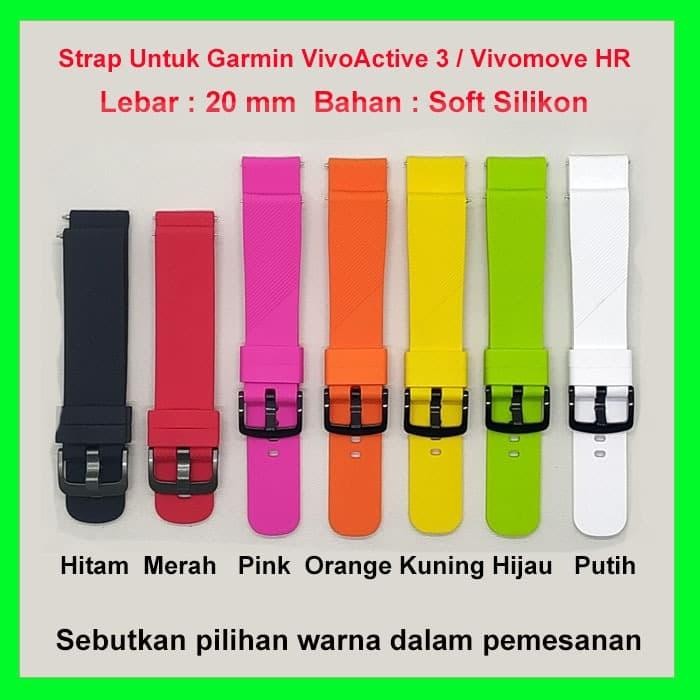 Tali Jam Strap Garmin VivoActive vivo Active 3 Vivomove HR 20 mm Soft
