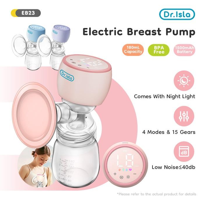 Kantong ASI gratisDr.isla EB23 Pompa ASI Elektrik Tanpa Kabel, Pompa Asi Elektrik Tanpa Kabel