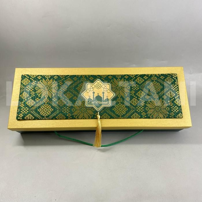 BOX KUE KERING SONGKET ISI 3 TOPLES 500GR LEBARAN/BOX HAMPERS LEBARAN