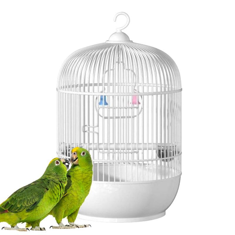 Bird Carrier Travel Cage Parakeet Bird Handrail Small Bird Cage Round Portable Parakeet Handrail Sma
