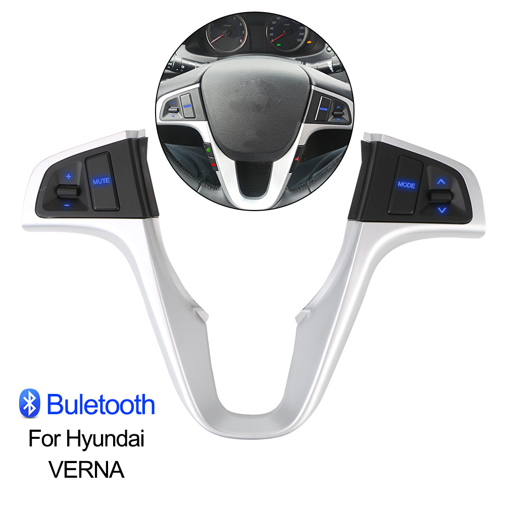 For Hyundai VERNA SOLARIS Audio Volume Music Control Switch Steering Wheel Button Blue Backlight Blu