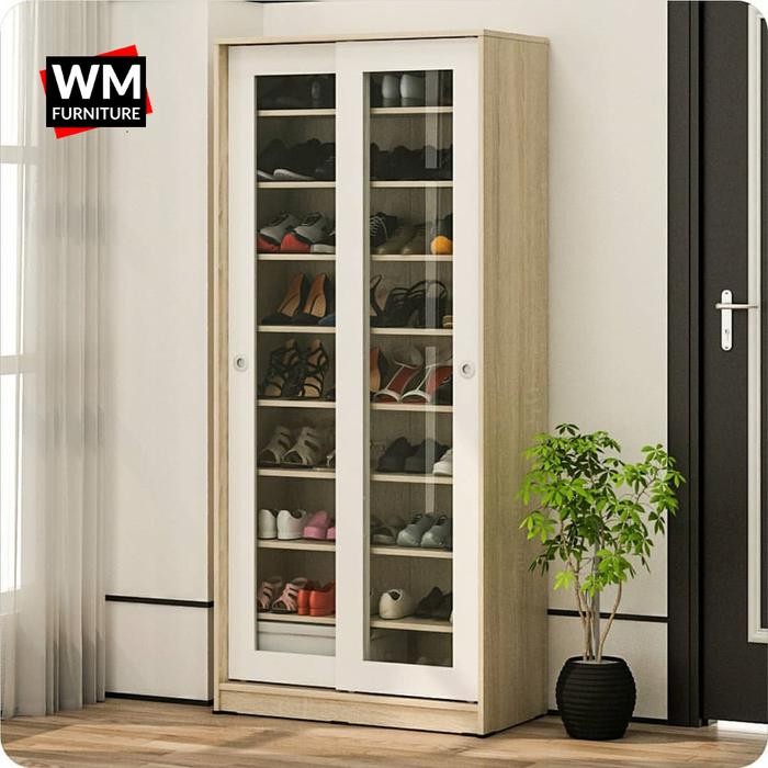 ASLI Rak Sepatu Minimalis Lemari Sepatu Kayu Kotak Sepatu Susun LA04 READY STOCK