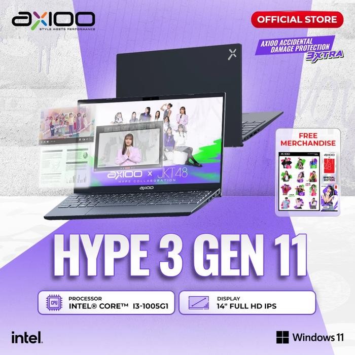 AXIOO MyBook Hype 3 G11 Intel Core i3 1125G4 RAM 8GB SSD 256GB 14" FHD IPS