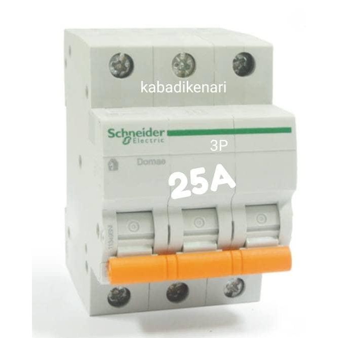 Schneider Mcb 3P 4,5Ka Domae 25A Sni Breaker 3Phase Din Rail Panel Box