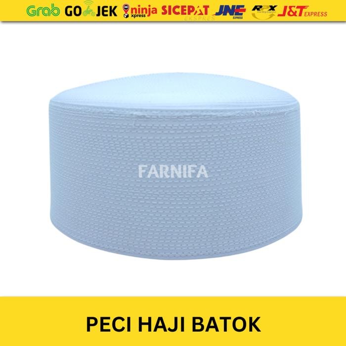 tci0- Peci Haji Batok Kopiah Putih Polos Keras Ukuran Anak Dan Dewasa