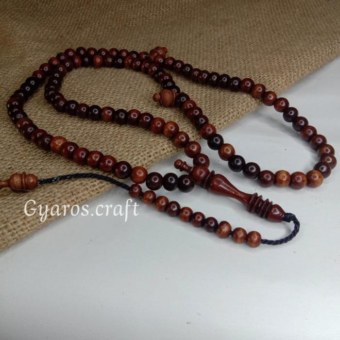 Prom0Besar- Tasbih Stigi 8Mm 99Butir Muslim Tasbih Kayu Setigi Asli