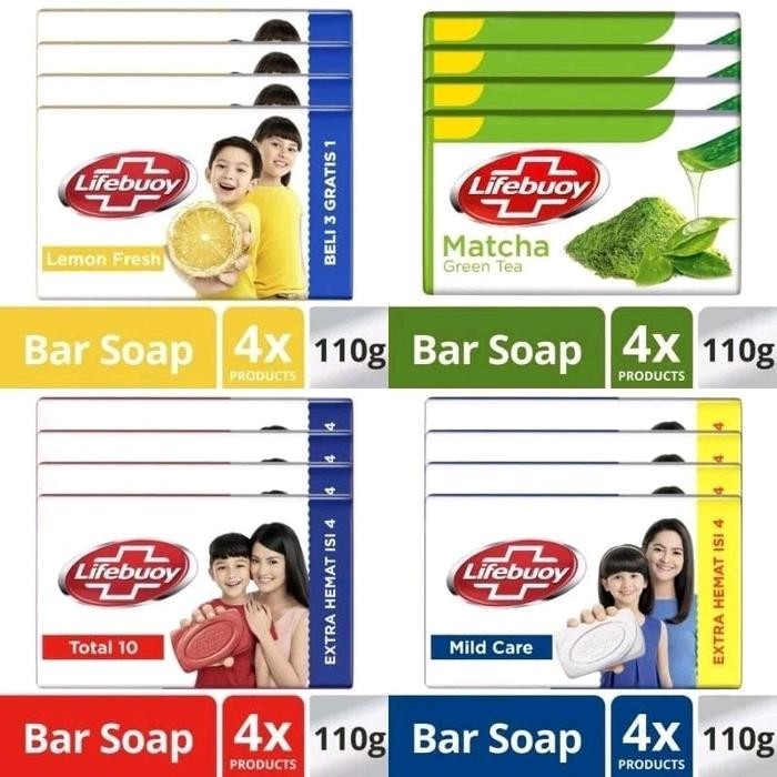 FreshProduct- [ Besar 100G X 8Pcs ] Sabun Batang Lifebuoy 100Gr Isi 8Pcs Sabun Mandi Lifebuoy