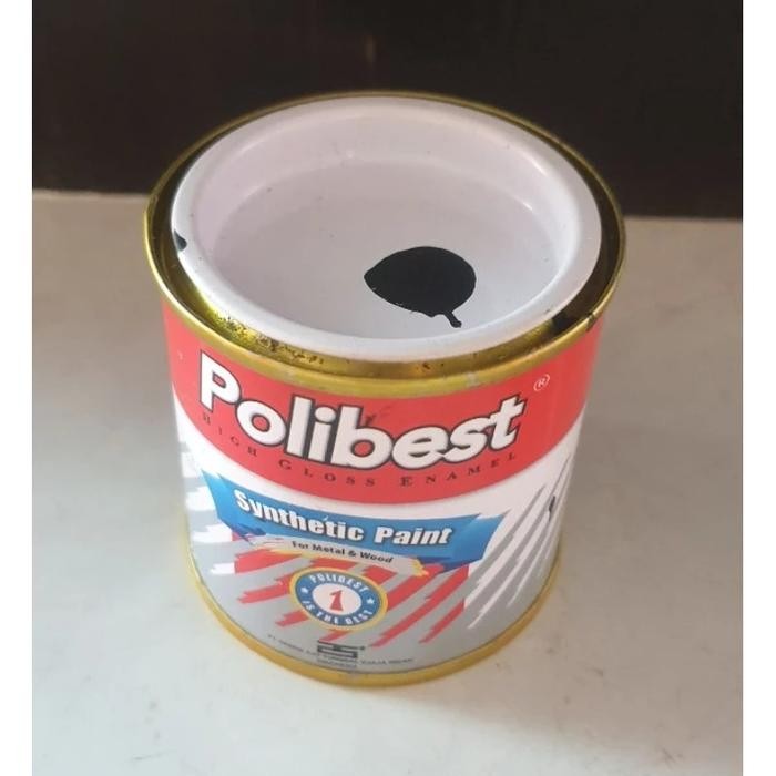 cat minyak polibest warna hitam dof dop cat kayu dan besi, berat 80g