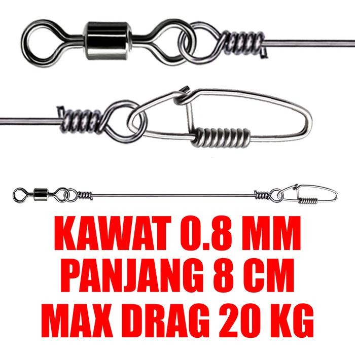 Kawat Neklin Anti Gigi Tajam Untuk Memancing Gabus Toman Zman Baby Silencer Pancing Pancing Pasti