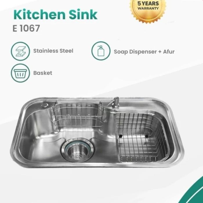 PROMO BAK CUCI PIRING STAINLES JUMBO / KITCHEN SINK 1 LUBANG BESAR