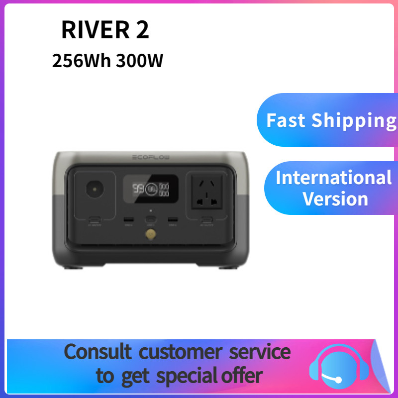 Ecoflow River 2 Portable Power Station 256Wh 300W Ac Camping 110V Solar Generator Lifepo4 Battery