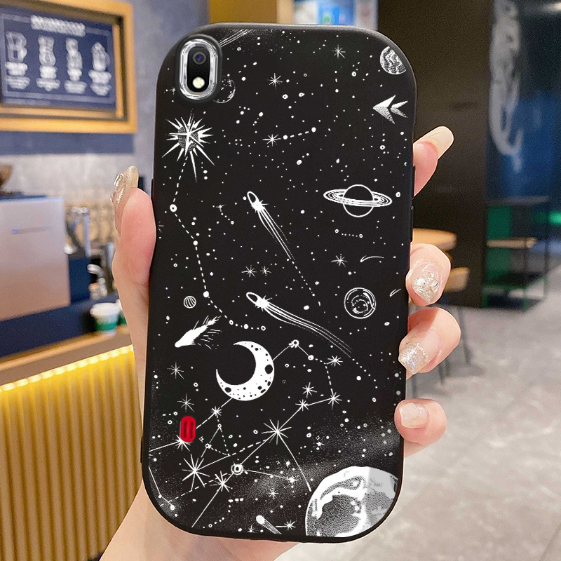 Casing Hp Untuk Samsung Galaxy A10 A10s M01s Case Roket Galaksi Indah Solid Color Phone Cover Kasing