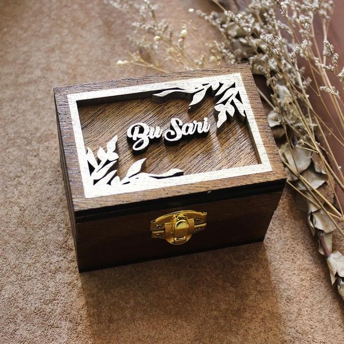 KOTAK KAYU LOGAM MULIA / WOODEN GIFT BOX / KOTAK KADO KECIL