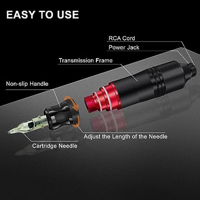 Cod Shangdi Mesin Tato Rotary Tattoo Gun Machine Kit 11 Sets - Tpn-020 Terbaru Hitam Wajah Promo 