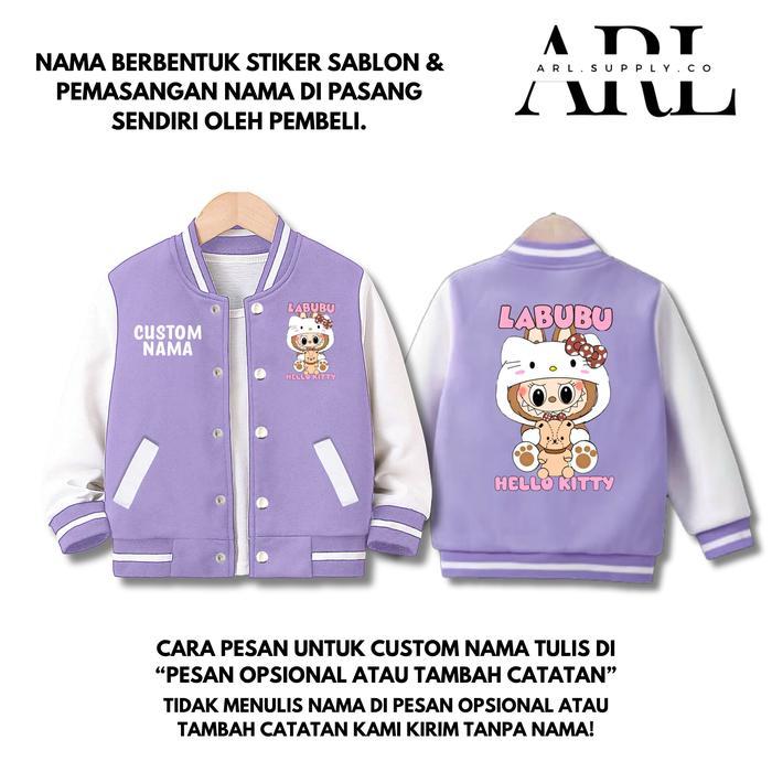 PROMO ARL SUPPLY Jaket Hoodie Anak Custom Nama Karakter Cute Kawaii LA BU BU Sweater Zipper Anak