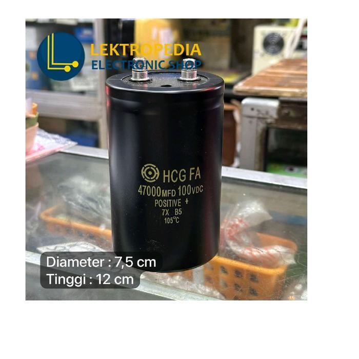 Elco 47000Uf 100V Hcg 47000 Uf Mikro 100 V Volt Elko 100Volt Kapasitor