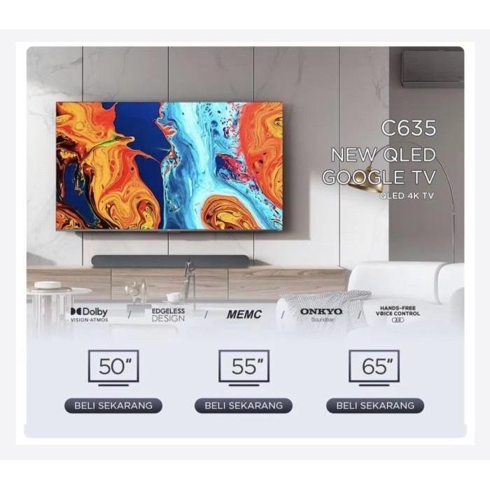 Tv Qled Tcl 50C635 4K Google Tv Android Tcl 50 Inch 4K Qled 50C635 Tcl
