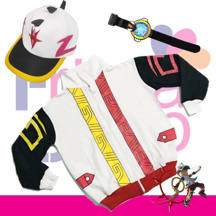 TOPI + JAM TANGAN KUASA + JAKET ROMPI BOBOIBOY SUPRA Anak Bordir Fashion